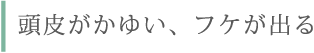 頭皮がかゆい、フケが出る